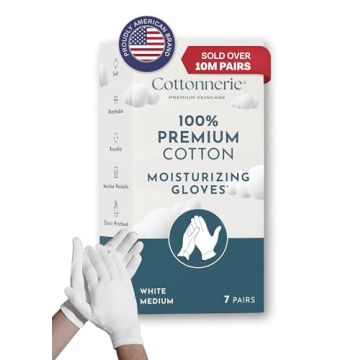 Gaxcoo Cottonnerie Cotton Gloves – Overnight Moisturizing Hand Care for Dry Skin, 7 Pairs