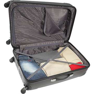 Kenneth Cole REACTION Out of Bounds Lightweight Hardshell 4-Wheel Spinner Luggage, Rose Gold, 28-Inch Checked