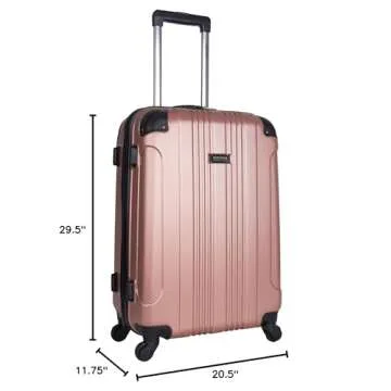 Kenneth Cole REACTION Out of Bounds Lightweight Hardshell 4-Wheel Spinner Luggage, Rose Gold, 28-Inch Checked