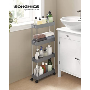 SONGMICS Slim Storage Cart - 4-Tier Utility on Wheels