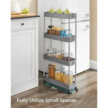 SONGMICS Slim Storage Cart - 4-Tier Utility on Wheels