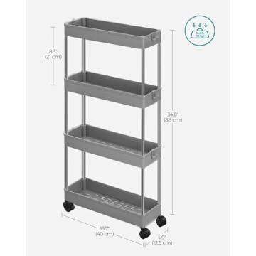 SONGMICS Slim Storage Cart - 4-Tier Utility on Wheels