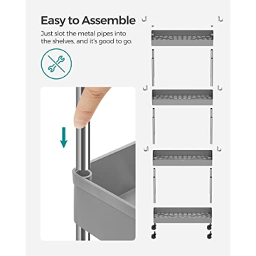 SONGMICS Slim Storage Cart - 4-Tier Utility on Wheels