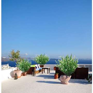 Artificial Plants Lavender Faux Breath UV Resistant Fake Shrubs Simulation Greenery Bushes House Office Garden Patio Indoor Outdoor Decor Wedding Table Flowers Arrangement Bouquet Filler - 6pcs