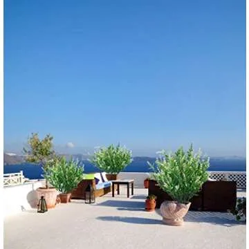 Artificial Plants Lavender Faux Breath UV Resistant Fake Shrubs Simulation Greenery Bushes House Office Garden Patio Indoor Outdoor Decor Wedding Table Flowers Arrangement Bouquet Filler - 6pcs