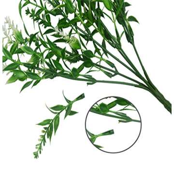 Artificial Plants Lavender Faux Breath UV Resistant Fake Shrubs Simulation Greenery Bushes House Office Garden Patio Indoor Outdoor Decor Wedding Table Flowers Arrangement Bouquet Filler - 6pcs