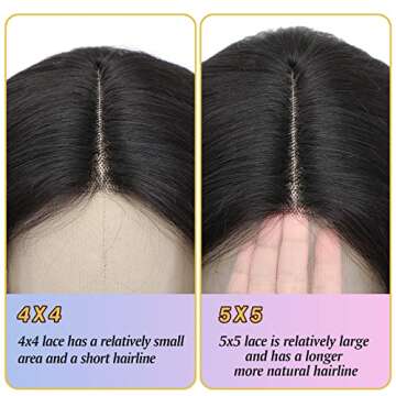 5x5 HD Lace Closure Wigs for Black Women - LEhan 160% Density