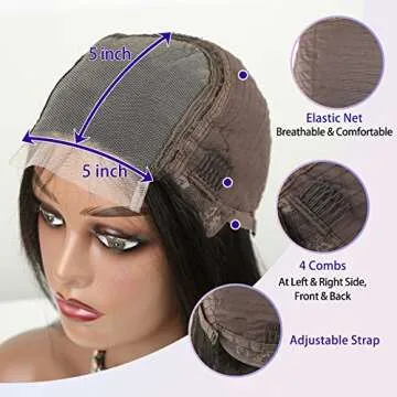 5x5 HD Lace Closure Wigs for Black Women - LEhan 160% Density