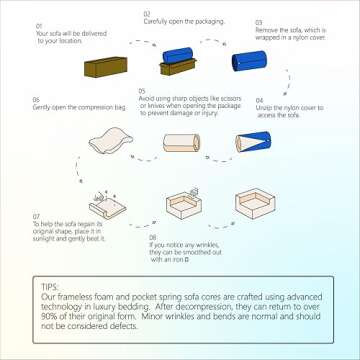 VnndeNest 107'' Modular Sectional Couch - Comfy Chenille