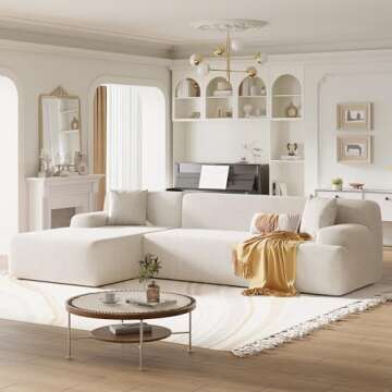 VnndeNest 107'' Modular Sectional Couch - Comfy Chenille