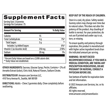 Amazon Basics Vitamin C Gummies for Immune Health