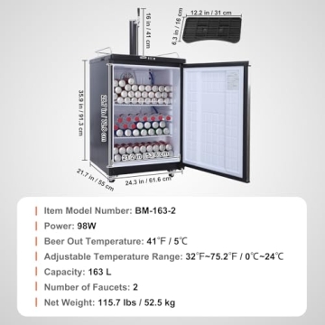 VEVOR Single Tap Beer Kegerator with Temperature Control