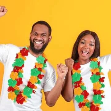 24PCS Black History Month Party Leis Assorted Colors