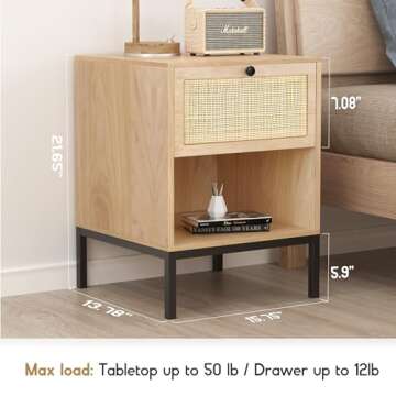 XIAO WEI Rattan Nightstands Set - Stylish Storage Solution