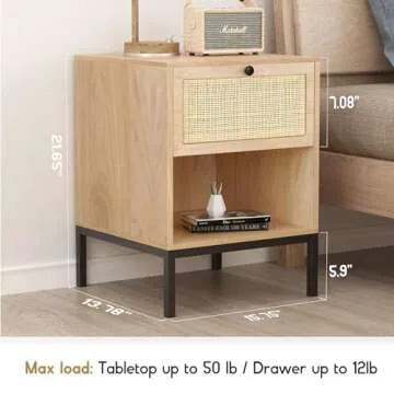 XIAO WEI Rattan Nightstands Set - Stylish Storage Solution