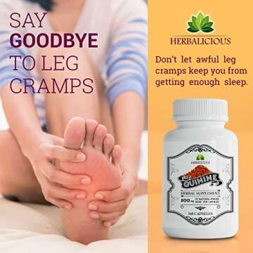 HERBALICIOUS Quinine Capsules - Cinchona Officinalis Bark Herbal Supplement for Muscle, Cramp Defens...