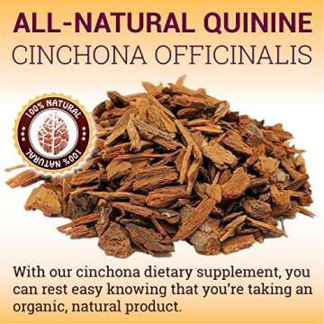HERBALICIOUS Quinine Capsules - Cinchona Officinalis Bark Herbal Supplement for Muscle, Cramp Defense and Overall Digestive Health - All-Natural Quinine Sulfate Pills, 500mg per Capsule, 160 Tablets