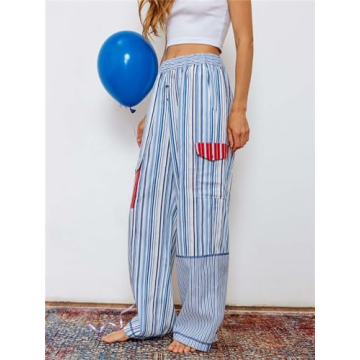 Y2K Casual Baggy Wide Leg Pants with Patchwork Style