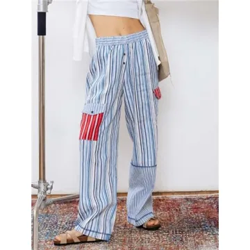 Y2K Casual Baggy Wide Leg Pants with Patchwork Style