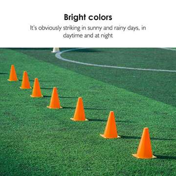 Durable Plastic Sport Training Cones Set of 12 in Orange