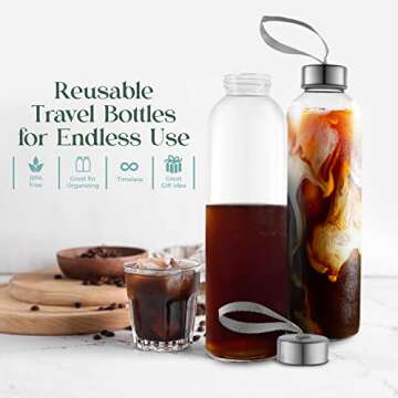 Eco-Friendly Kitchen Lux 18oz Glass Water Bottles - 4 Pack
