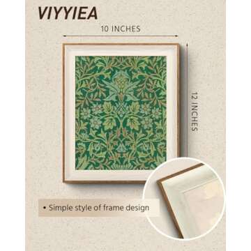 VIYYIEA Framed Wall Art for Living Room, Green Canvas Prints, Vintage Home Decor, Pattern Painting P...