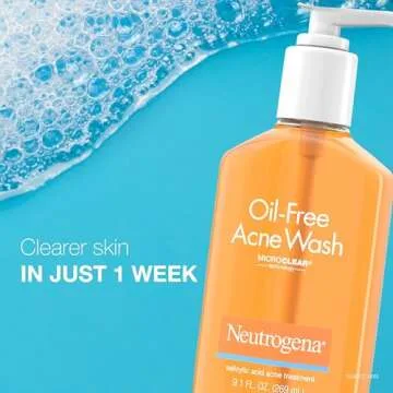 Neutrogena Oil-Free Acne Fighting Facial Cleanser with Salicylic Acid Acne Treatment Medicine, Daily Oil-Free Acne Face Wash for Acne-Prone Skin, 9.1 fl. Oz, 3 Pack