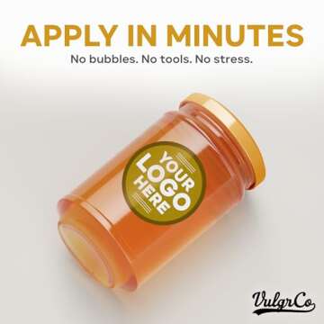 VulgrCo Custom Design Your Own Personalized Labels Stickers Decals Text Name Image Photo 120 Pack - Waterproof, Dishwasher Safe, Fade Resistant, UV Protected, Heat and Cold Resistant