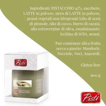 Pisti Cream of Pistachio from Sicily 21.2 Ounce (600g) | Artisanal Italian Nut Spread | Enjoy with Bread and Biscuits