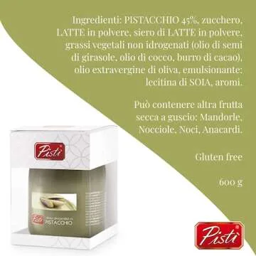 Pisti Cream of Pistachio from Sicily 21.2 Ounce (600g) | Artisanal Italian Nut Spread | Enjoy with Bread and Biscuits