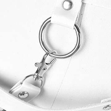 BYDHSS Woman Body Harness Adjustable Dance Clothing Accessories Leg Waist Tassel Gothic Punk Belt (White)