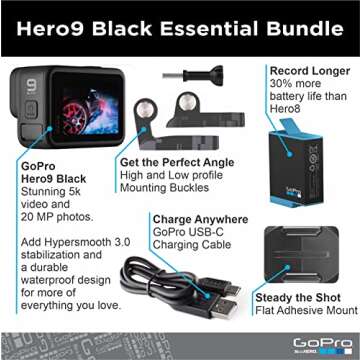 GoPro HERO9 Black - E-Commerce Packaging - Waterproof Action Camera with Front LCD and Touch Rear Sc...