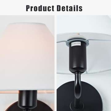 Mid-Century Tapered White Linen Wall Sconce for Modern Spaces