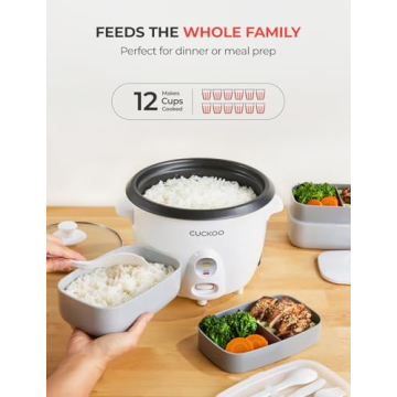 CUCKOO One Touch Rice Cooker 12-Cup Cooked - Easy Cooking with Steamer