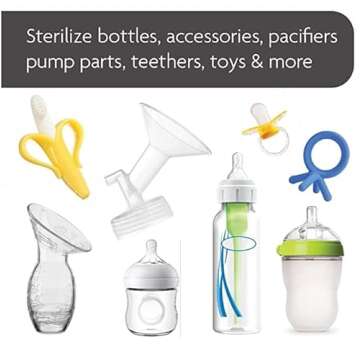 Baby Brezza Superfast - Just 10 Minutes - Baby Bottle Sterilizer + Dryer - Electric Steam Sterilization – Universal Sterilizing for All Bottles: Plastic + Glass + Pacifiers + Breast Pump Parts