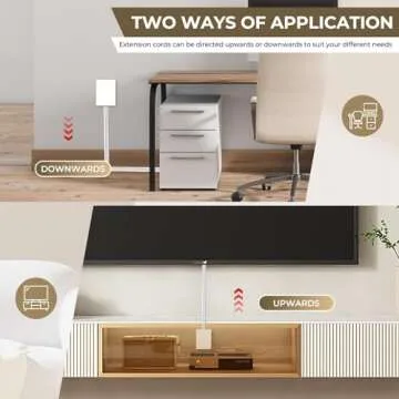 SakerPlus Outlet Concealer Power Strip | 5ft Flat Extension Cord | Ultra-Thin Outlet Cover Extension Cord with 3AC Outlets-,Universal Size,1625W for Kitchen, Home Improvement, Child & Pet Safe