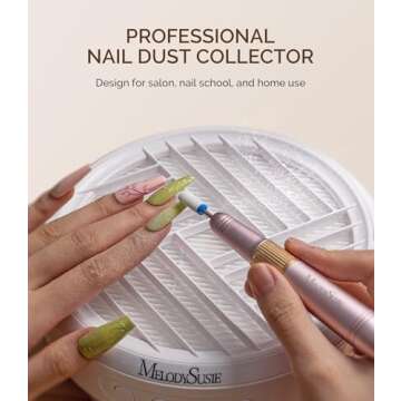 MelodySusie Nail Dust Collector,Compact Vacuum Fan Dust Collector for Beginner with Reusable Filter,...