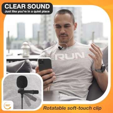 PowerDeWise Professional Wired Lavalier Lapel Microphone for iPhone, iPad - Omnidirectional Condenser Recording Mic for Video Podcast Vlog YouTube