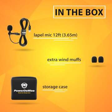 PowerDeWise Professional Wired Lavalier Lapel Microphone for iPhone, iPad - Omnidirectional Condenser Recording Mic for Video Podcast Vlog YouTube