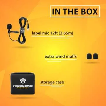 PowerDeWise Professional Wired Lavalier Lapel Microphone for iPhone, iPad - Omnidirectional Condenser Recording Mic for Video Podcast Vlog YouTube