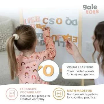 Gale Tots Magnetic Letters and Numbers - 135 PCS Alphabet Magnets in Soft Foarm - Magnetic Alphabet Letters in Muted Colors - Fridge Magnet Letters for Kids - Letter Magnets for Toddlers and Kids