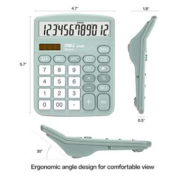 Calculator, Deli Standard Function Desktop Calculators with 12 Digit Large LCD Display and Sensitive...