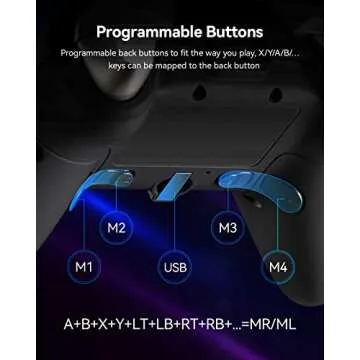 DOYOKY Wireless Bluetooth Game Controller, Multi-platform Gamepad with LED Backlight, Dual Motors, 6-Axis Gyro, M Button Programmable, Compatible with PC, Steam, Android, Switch