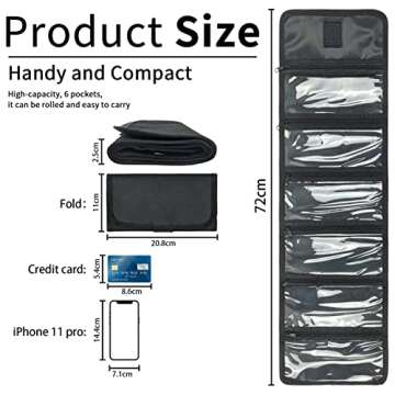 Money Bag, Money Wallet Organizer for Cash with 6 Zippered Pockets, Money Pouch, Bill Organizer, Cash Envelope Wallet Small Travel Holder for Budgeting, Currencies, Receipt, Coins, Coupons and Tips