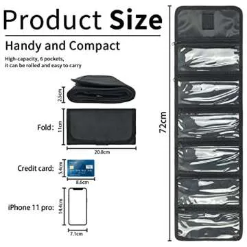 Money Bag, Money Wallet Organizer for Cash with 6 Zippered Pockets, Money Pouch, Bill Organizer, Cash Envelope Wallet Small Travel Holder for Budgeting, Currencies, Receipt, Coins, Coupons and Tips