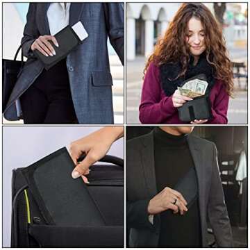 Money Bag, Money Wallet Organizer for Cash with 6 Zippered Pockets, Money Pouch, Bill Organizer, Cash Envelope Wallet Small Travel Holder for Budgeting, Currencies, Receipt, Coins, Coupons and Tips