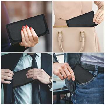 Money Bag, Money Wallet Organizer for Cash with 6 Zippered Pockets, Money Pouch, Bill Organizer, Cash Envelope Wallet Small Travel Holder for Budgeting, Currencies, Receipt, Coins, Coupons and Tips