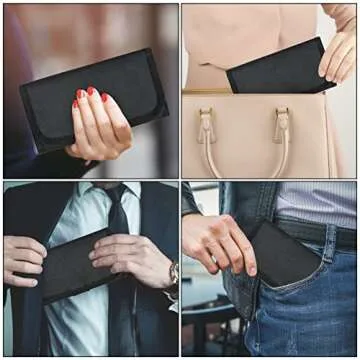 Money Bag, Money Wallet Organizer for Cash with 6 Zippered Pockets, Money Pouch, Bill Organizer, Cash Envelope Wallet Small Travel Holder for Budgeting, Currencies, Receipt, Coins, Coupons and Tips