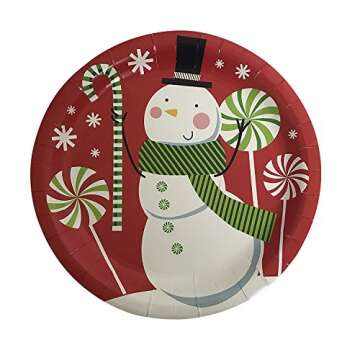 Jolly Snowman Christmas Paper Plates and Napkins Bundle Service For 36