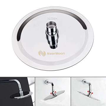 NearMoon Rain Shower Head, Ultra-Thin Design-Pressure Boosting, Awesome Some Experience, High Flow Stainless Steel Rainfall Shower Head (8 Inch,Chrome Finish)